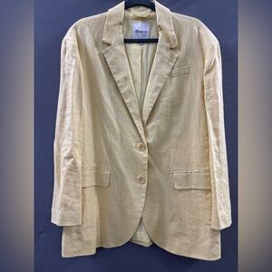 Madewell lemon yellow linen jacket - NWOT